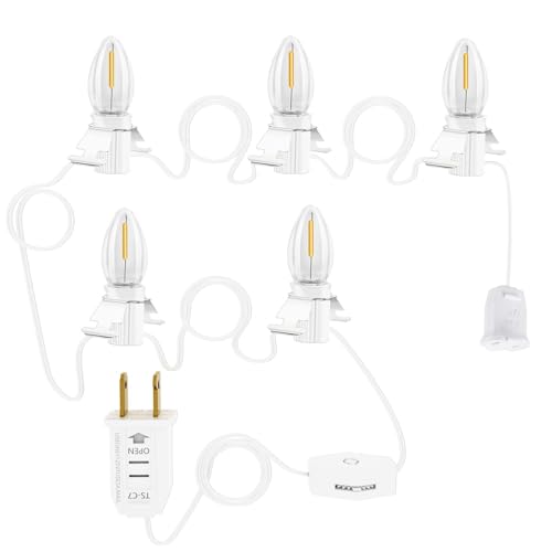 SANJOON Weihnachtsdorf-Lichter mit 5 warmweißen LED-Lichtern und...
