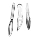 Lurrose 3 Pièces D' os de Poissons en Acier Inoxydable Pince À Épiler Set Poissons Échelle De Nettoyage Kit Poissons Scaler Brosse Culinaire Pincettes Cuisine Pince À Épiler Fishbone