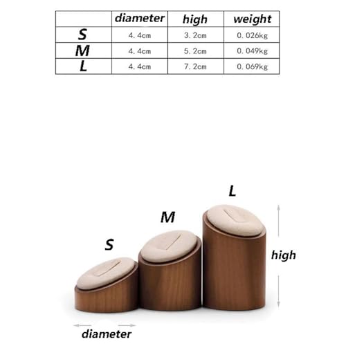 Support bague anti rayure en bois et microfibre pour protéger bijoux - 3
