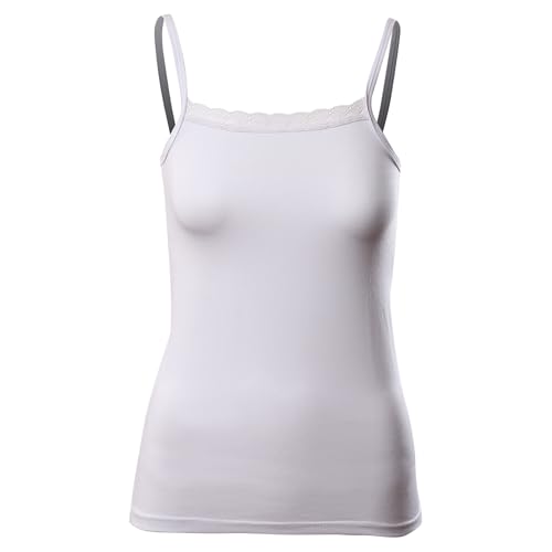 Mesery Bundle Of Two Cotton Spaghetti Strap With Dantel Lace (May Vary, 2XL)