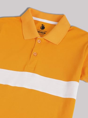 Image of Li'l Tomatoes Boys Pique Polo T-Shirt | Solid Collar Half Sleeve Casual Summer Wear | Soft & Breathable Cotton Blend | 3-15 Years