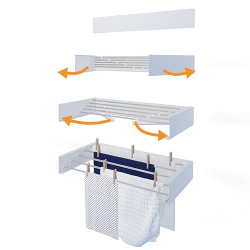 Hot Flow | Glide Foldable Wall Mounted Clothes Rack 700mm (White)