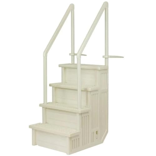 Escalera para piscina escalones Pearl White 81 pulg alto miniatura 1