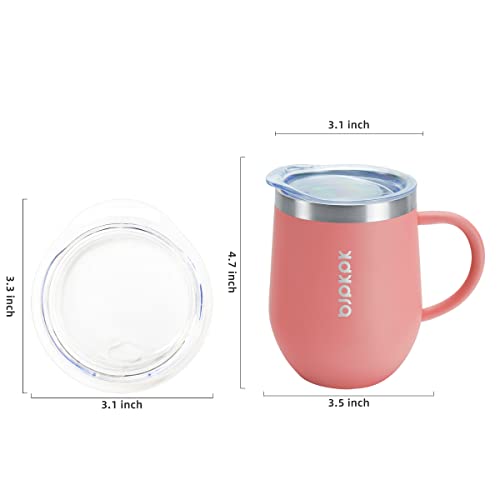 Image of BJPKPK 2 pcs Insulated Coffee Mug, 12 oz Stainless Steel Insulated Coffee Tumbler with Lid for Hot Drinks & Cold Drinks-Light Pink