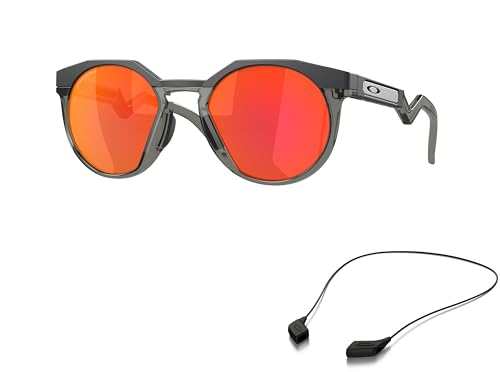 Oakley OO9242 Sunglasses Bundle: OO 9242 HSTN 924202 Hstn Matte Carbon Prizm Ruby and Small Black leash Accessory kit2