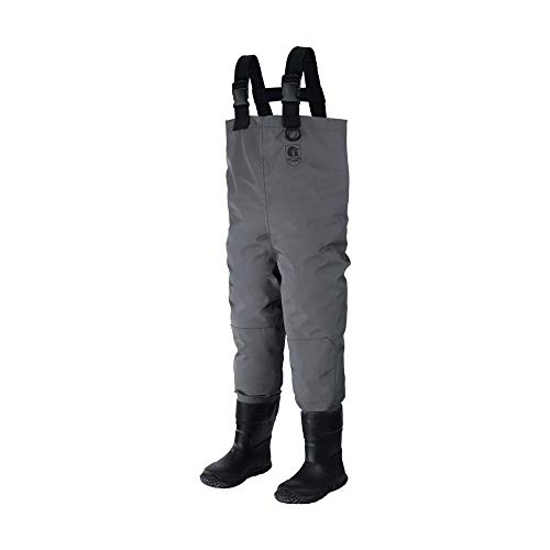 Gator Waders Youth Series Breathable Waterproof Waders with Boots (Grey, 10/11)