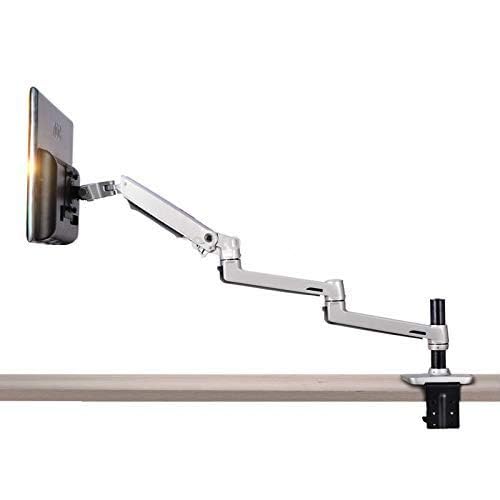 XSJ8013C Aluminum Alloy Ultra Long Arm LED LCD Monitor Holder Table Clamping Full Motion Monitor Mount Support (Silver)