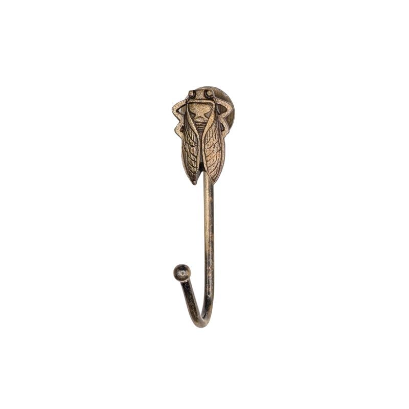 Knober Animal Wall Hooks - Sturdy Animal Head Hooks for Wall & Curtain - Vintage Look - Versatile as Coat Hooks or Curtain Holders - Cicada