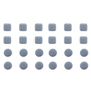 JZK 24PCS Square Round Chair Feet Gliders, PTFE Teflon Self-Adhesive Furniture Sliders Gliders, Chair Feet Floor Protector Pads, ﻿Chair Leg Sliders for Carpets