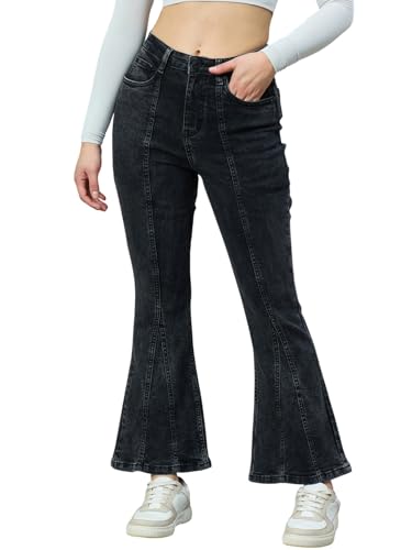 Jean stretch taille haute noir pour femme Style Quotient confortable