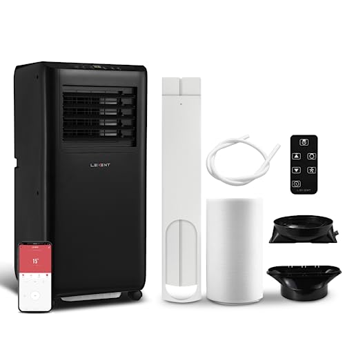 LEXENT 9000BTU Portable Smart Air Conditioning Unit 3 in 1, 25L Dehumidifier Portable Air Conditioner Air Cooling Unit Fan Mode with Wifi 24H Timer Air Con Unit for Home Office Energy Class A Black