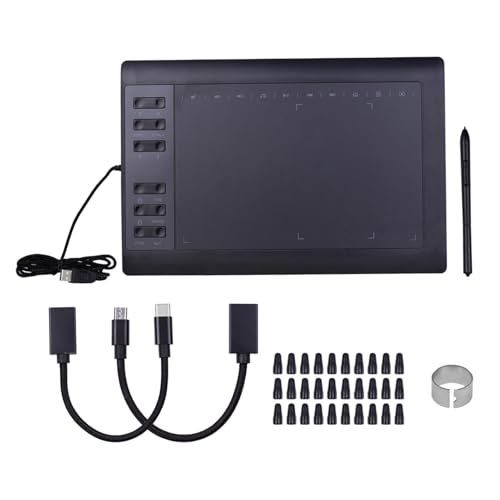 Drawing Tablet, Graphics Tablet Graphics Drawing Pad (10x6 inch) for Art Painting, Animation Design, Editing Images Or Handwriting Input (Package 2) miniatura 1
