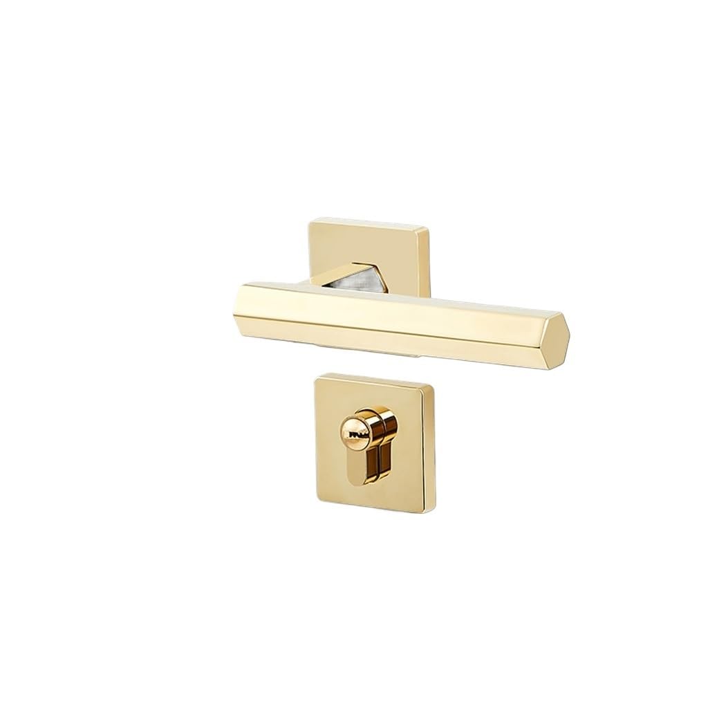 MOBYGKFY Indoor Silent Magnetic Locks Bedroom Door Anti-Theft Split Wooden Handle