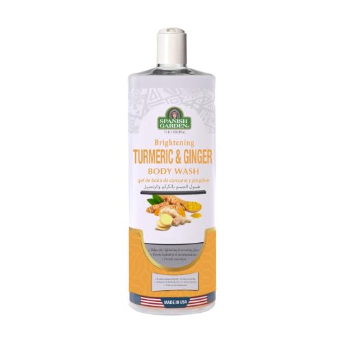 Image of Spanish Garden Turmeric Ginger Body Wash for Men & Women - Brightening Cleansing Gel Body Wash with Hydration Support - Healthy Body Gel for Daily Use - Smooth Body Gel for All Skin Types 32 FL Oz