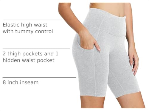 Image of baleaf Women's High Waist Biker Shorts with 3 Pockets