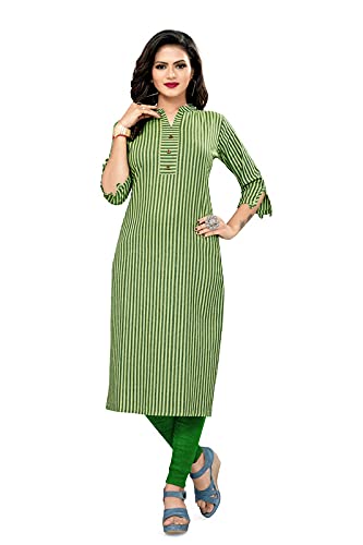 MUKTA DESIGNSWomen's Cotton Printed Straight Kurti/Kurta 3/4th Sleeve