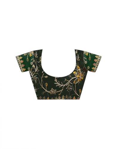 Image of SIRIL Women's Georgette Bandhani Printed, Embroidery Lace Saree With Unstitched Blouse Piece