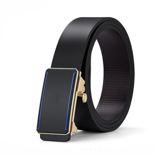 Men's Leather Belt Men's Belt Men's Toothless Automatic Buckle Cowhide Belt (105cm)