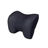TOBBOMEY Ergonomisches Nackenkissen für Auto Memory Foam Kopfstützenkissen Nackenstütze Weich Atmungsaktiv Dunkles Schwarz für Längere Autofahrten und Reisekomfort