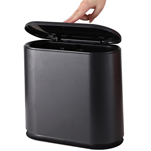 Cubo de basura de plástico de 12 litros para esquinas de baño modernas