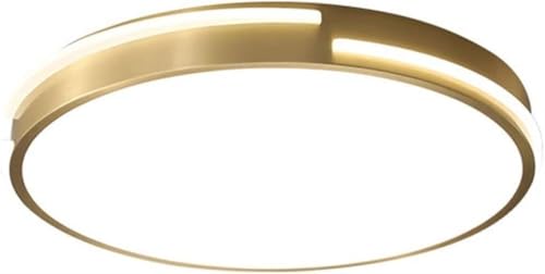 Plafonnier doré industriel ultra-fin et luminaire suspendu rond pour salon