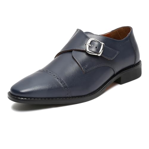 Image of LOUIS STITCH Men's Formal Shoes | Italian Leather Double Monk Strap Handcrafted | Stylish Slipon Shoes for Business, Formal, (LSRXSM)