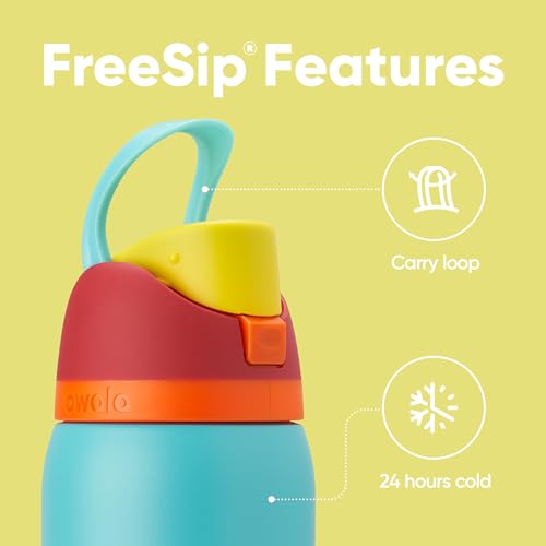 Image of Owala FreeSip Insulated Stainless Steel Water Bottle with Straw, BPA-Free Sports Water Bottle, Great for Travel, 32 Oz, Summer Sweetness