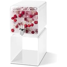 Lucid Cuboid 2 Gal. White Acrylic Beverage Dispenser, 1 EA
