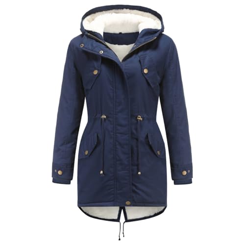 Veste en peluche femme mi-longue chaude et cintrée pour ne plus redouter le froid