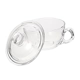 FELTECHELECTR Glas schüssel mit Deckel und Griff Lebensmittelecht Hitzebeständig Frühstücks Müslischale Multifunktional für Suppe Haferflocken Getränke Kompakte Spülmaschinenfest