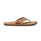 Reef Leather Smoothy Mens Flip Flop, No Break In Period Leather, Durable Outsole, Bronze Brown, 9