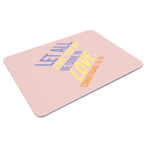 Set de table rose chrétien en caoutchouc antidérapant grand format pour décoration de repas - 3