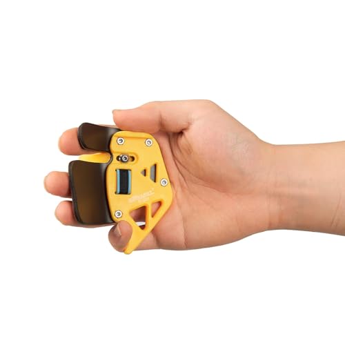 S F Archery Finger Tab Archery Leather Finger Tab Archery Glove Archery Accessories for Recurve Bow with Right Handed-Yellow