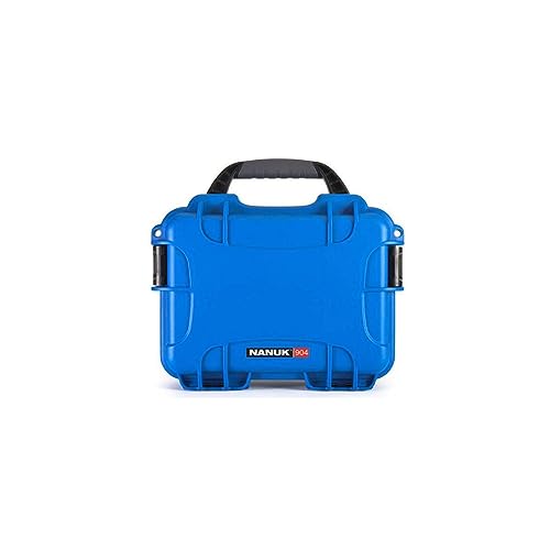 Image of NANUK 904 Empty Hard Case - IP67 Waterproof Protective Hard-Shell Case, Impact-Resistant & Dustproof Storage Case, Perfect for Travel, 10.2 inch x 7.9 inch x 4.5 inch, Made in Canada - Blue
