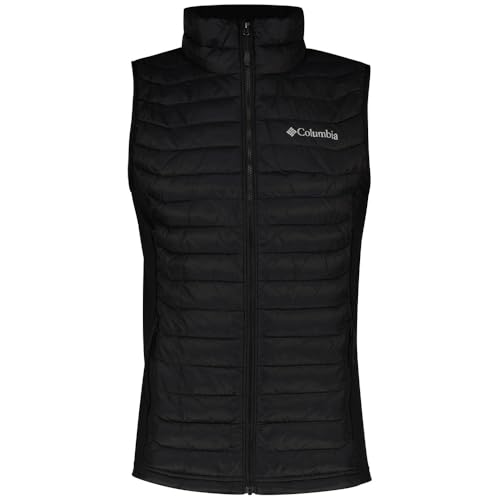 Columbia Men's Powder Pass Hybrid Vest, Puffer Vest Body Warmer, Black, XXL