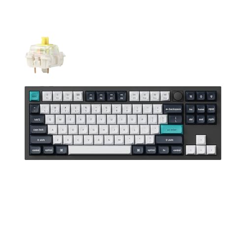 Keychron Q3 Max Clavier Mécanique sans Fil, Tout Aluminium, 2.4 GHz Bluetooth, QMK TKL Layout, RGB LED, Hot-swappable Gateron Banana Switch Compatible avec Mac Windows Linux - Noir