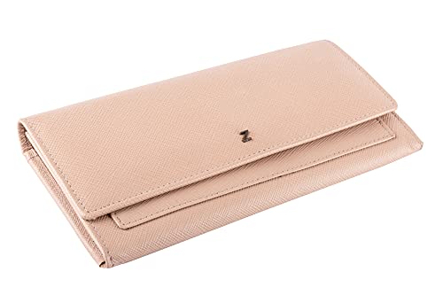 Zinda Genuine Leathers Women’s Wallet Long Purse Flap Over Rfid Protection (Beige) #TOP2