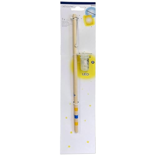 Laternenstab Elektrisch Farbige Sterne Holz/Plastik 30 cm