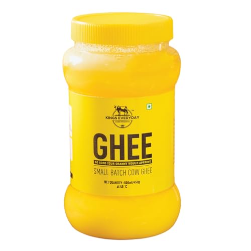Image of Kings Everyday Cow Ghee 500ml | Aromatic & Nutritious | Small Batch Cow Ghee | Pure Danedar Ghee 500gm (Pack of 1)