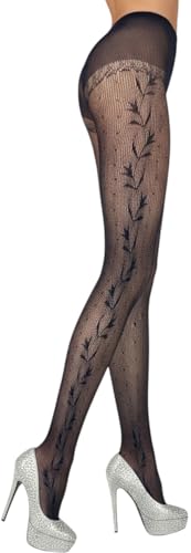 Image of ToBeInStyle Women's Elegant Floral Vine Fishnet Pantyhose