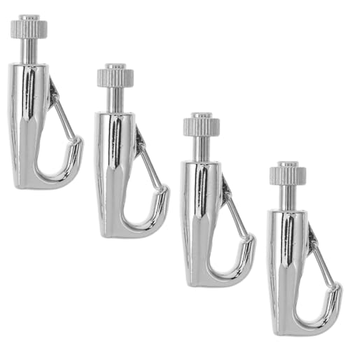 HAMPPLIES Lot de 4 Crochets Mousquetons en Acier Inoxydable Résistants à la Corrosion Suspendre de Cadres Photo Supports de Cimaise Sécurisés par Câble Métallique pour Galerie D’Art et