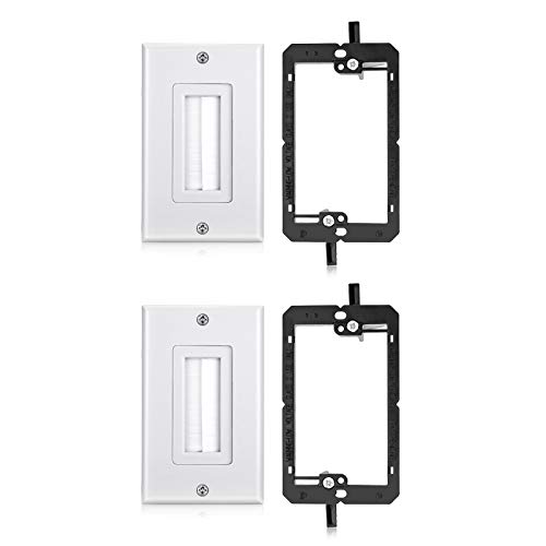 Placa de pared pasacables con cepillo estilo Decora para cables HDMI de un solo gancho 2