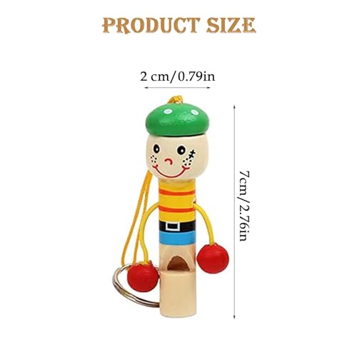 12 Stück Kleine Holztrompete Tierpfeife, Cartoon Pfeife für Kinder Musikinstrument, Pädagogische Holzpfeife, Geeignet für Versammlungen, Spiele