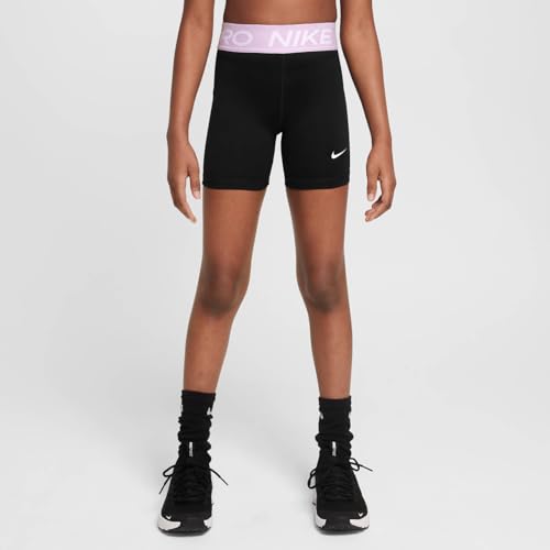 Nike Pro Girls' Shorts (DA1033-013, Black/Doll/White)2