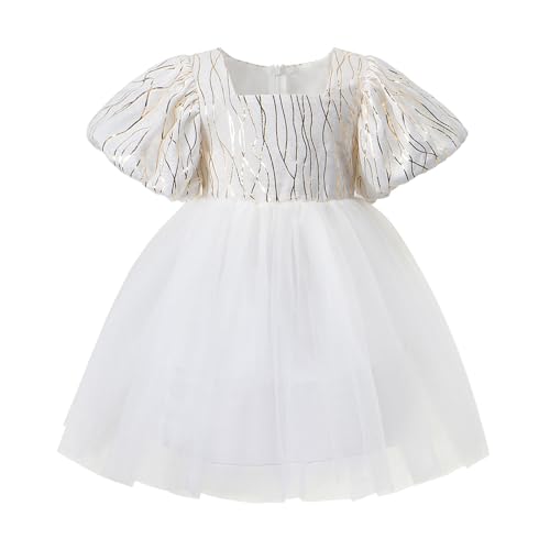 KARETT Toddler Girl Tulle Dress Puffy Sleeve Princess Tutu Girls Formal Dresses for Birthday Party 1-7Y