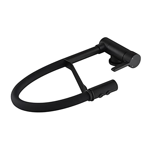 Miscelatore Cucina Pieghevole Sottofinestra, Rubinetto Cucina Abbattibile Ottone Acqua Fredda e Calda Modalità Doccia Multifunzione, Miscelatore da Cucina Sottofinestra-Nero