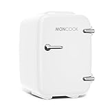 MONCOOK Mininevera - Minifrigorifico Portatil Y Silencioso Para El Cuidado De La Piel, Bebidas - Nevera Retro Termoelectrica Y Calentador - 4L - Blanco Completo