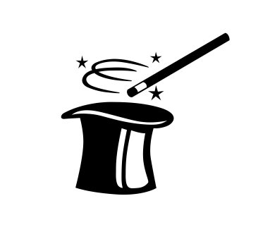 Magician Hat and Wand Magic Vinyl Decal Sticker (Black)