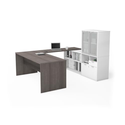 Bestar U-Shaped Executive Desk with Hutch