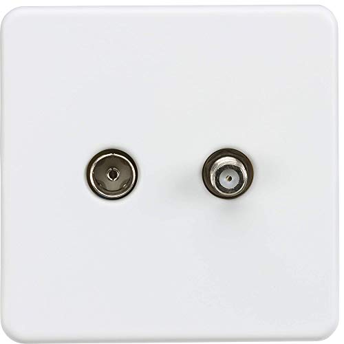 Knightsbridge SF0140MW Screw Less 1G Tv and Sat Tv Outlet, White